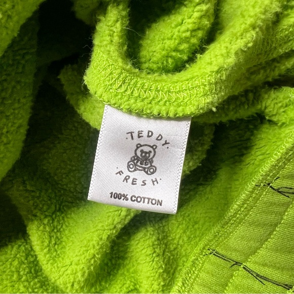 Teddy Fresh Barbed Wire Pullover Hoodie in Lime Green Black - Picture 6 of 10